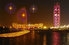 大城市夜景烟花flash动画